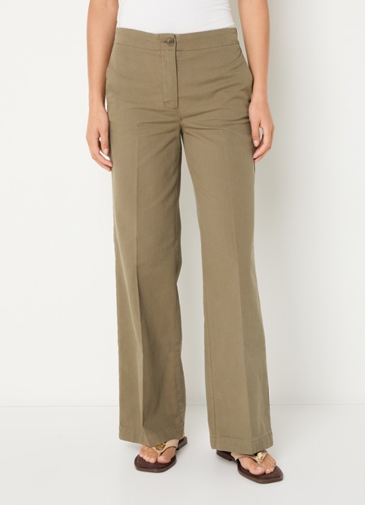 River Woods High waist straight fit broek met steekzakken