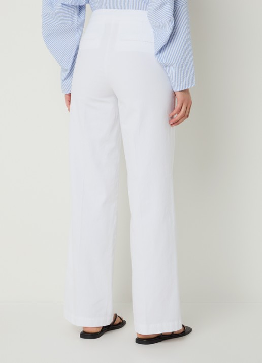 River Woods High waist straight fit broek met steekzakken - achterkant wit