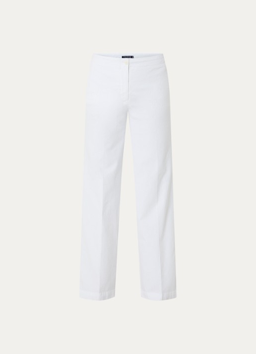 River Woods High waist straight fit broek met steekzakken - voorkant 2 wit