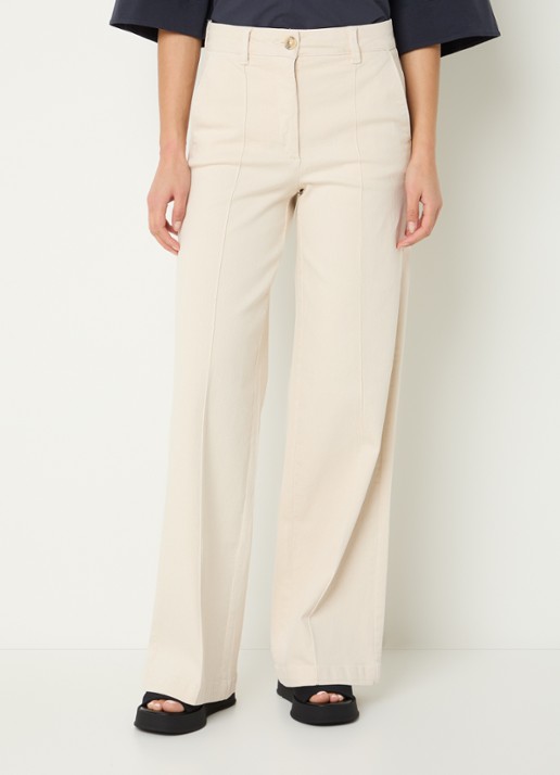 River Woods High waist straight fit broek met steekzakken