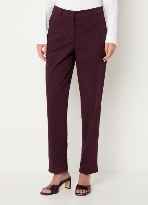 River Woods High waist straight fit broek met steekzakken