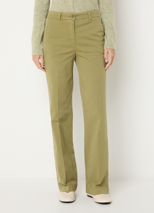River Woods High waist straight fit broek met steekzakken