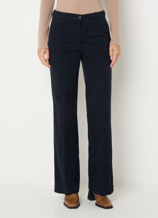River Woods High waist straight fit broek met steekzakken