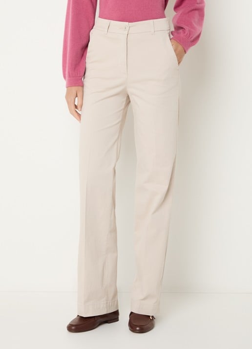 River Woods High waist straight fit broek met steekzakken