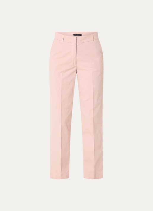 River Woods High waist straight fit chino met steekzakken  - voorkant 2 lichtroze