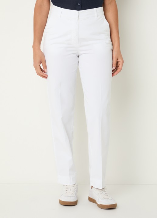 River Woods High waist straight fit chino met steekzakken