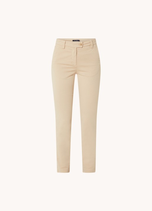 River Woods High waist tapered fit cropped chino met steekzakken - voorkant 3 beige