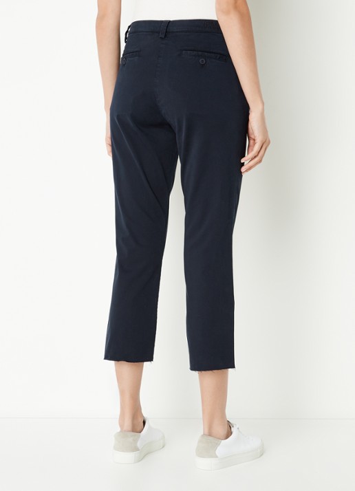 River Woods High waist tapered fit cropped chino met steekzakken - achterkant donkerblauw