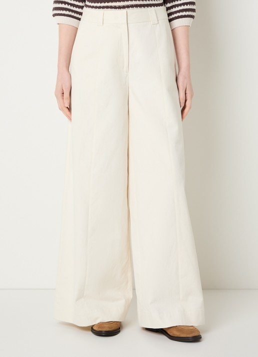 River Woods High waist wide fit palazzo broek met steekzakken