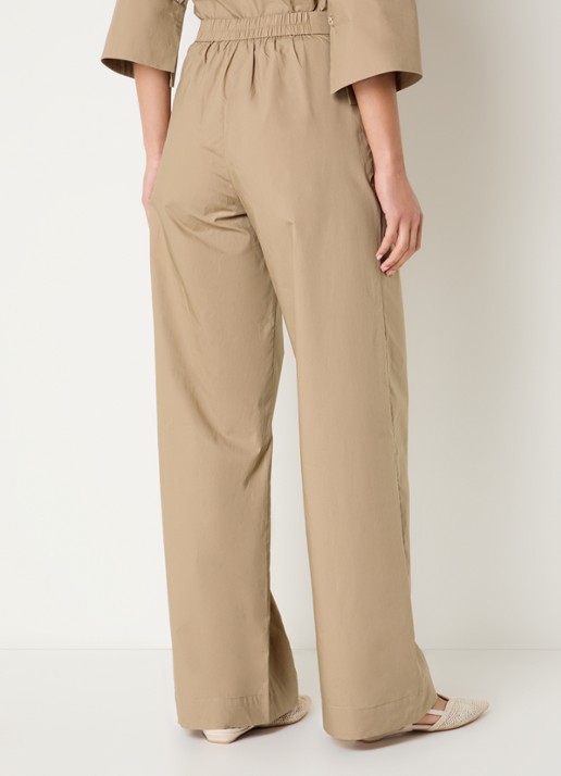 River Woods High waist wide fit pantalon met steekzakken - achterkant 4 camel