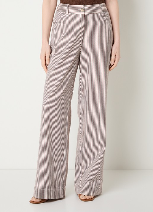 River Woods High waist wide fit pantalon met steekzakken