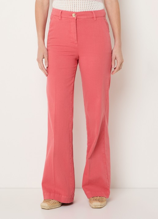 River Woods High waist wide leg broek met steekzakken