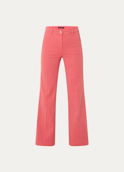 River Woods High waist wide leg broek met steekzakken - voorkant 2 cranberryrood