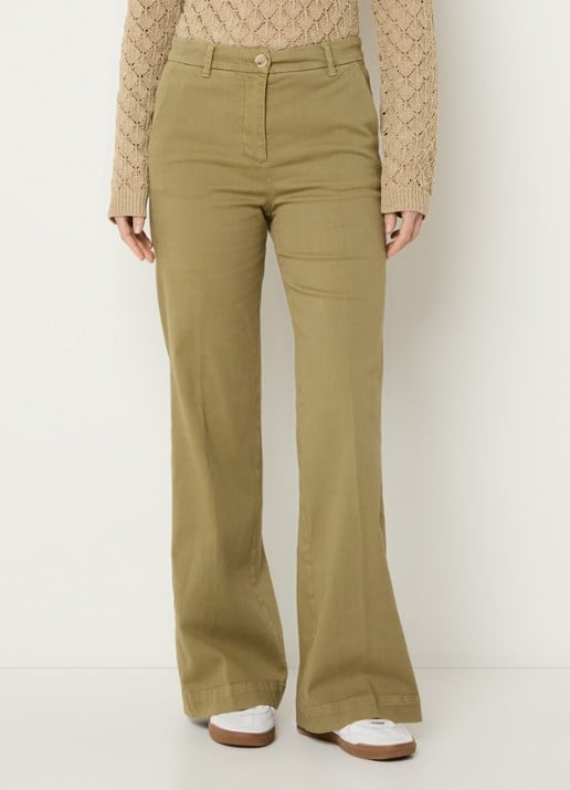 River Woods High waist wide leg broek met steekzakken