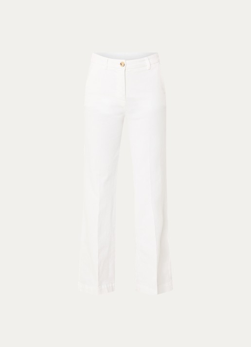 River Woods High waist wide leg broek met steekzakken - voorkant 3 gebroken wit