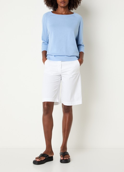 River Woods Longsleeve met ronde hals - voorkant 4 staalblauw