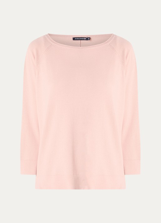 River Woods Longsleeve met ronde hals - voorkant zalmroze