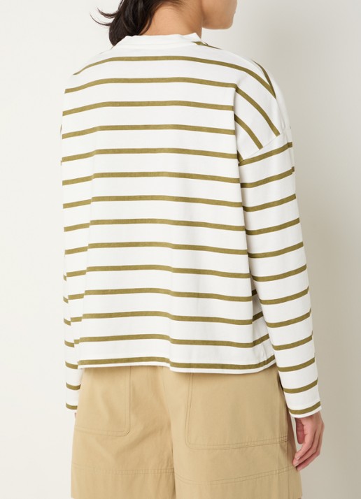River Woods Longsleeve met streepprint - achterkant 3 mosgroen