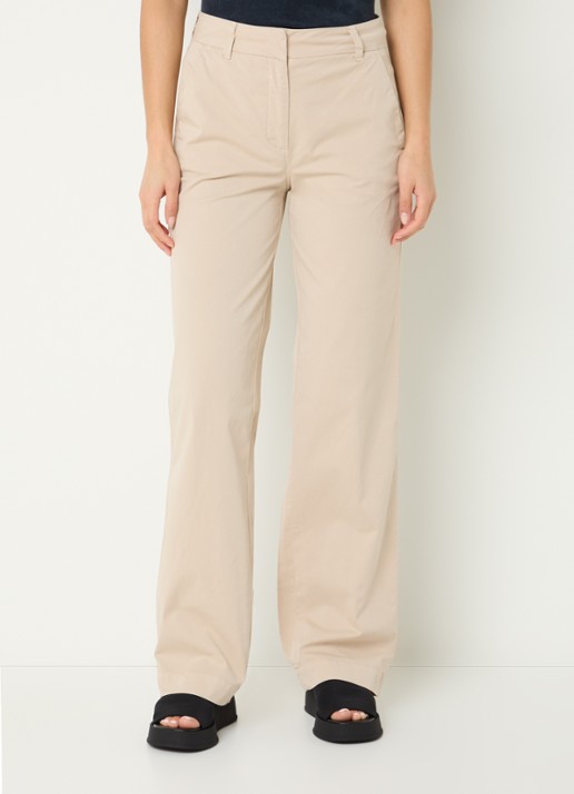 River Woods Mid waist straight fit chino met steekzakken  - detail 4 zand