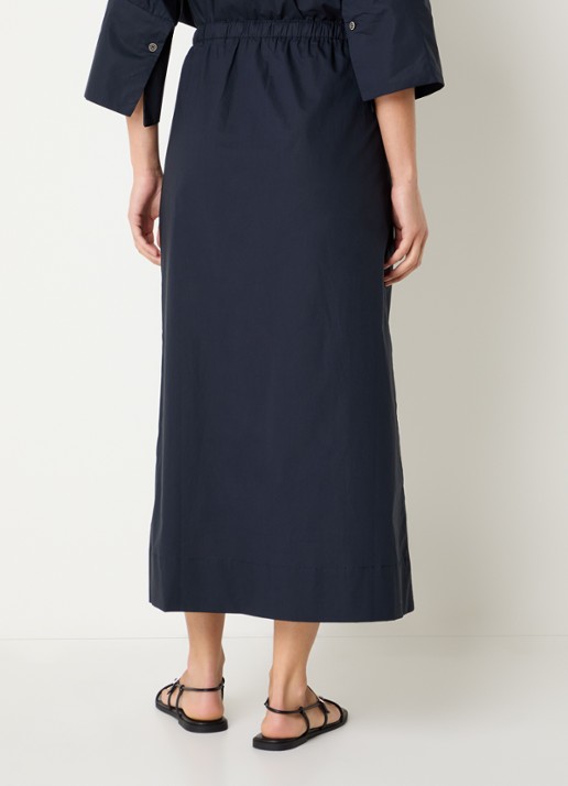 River Woods Midi rok met split - achterkant donkerblauw