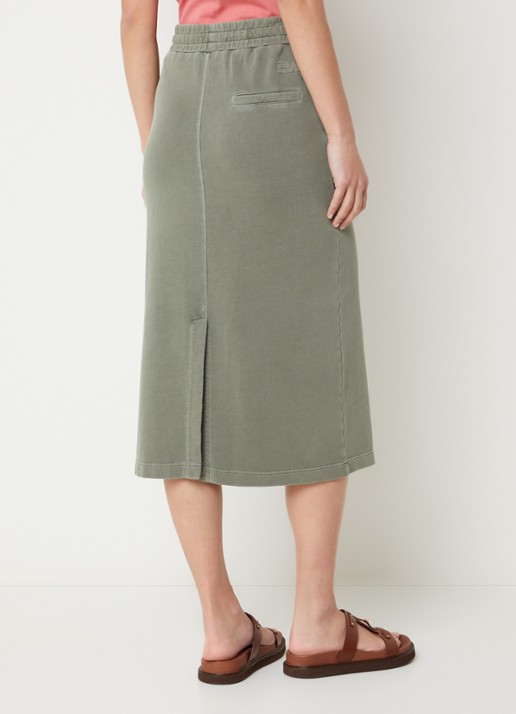 River Woods Midi rok met steekzakken - achterkant 4 legergroen