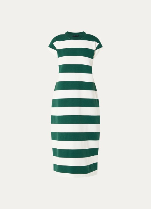 River Woods Midi T-shirt jurk met streepprint - voorkant 2 groen