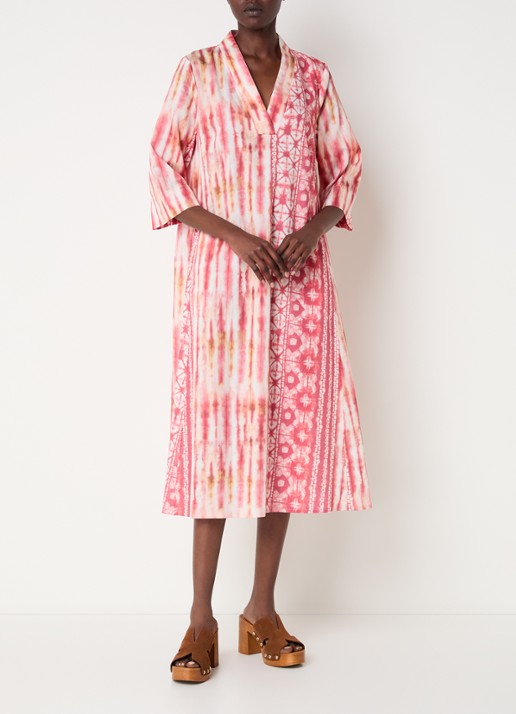 River Woods Midi tuniekjurk met steekzakken en print