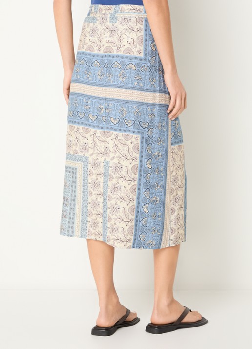 River Woods Midi wikkelrok met print - achterkant 4 blauw