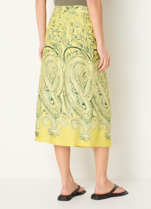 River Woods Midi wikkelrok met print - achterkant 2 geel