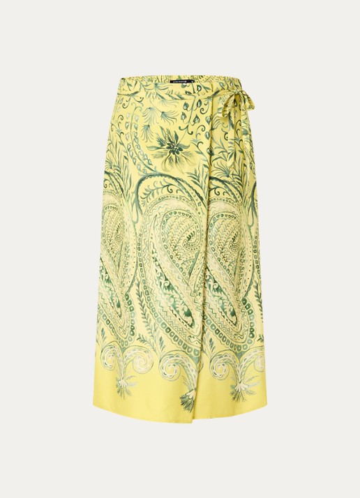 River Woods Midi wikkelrok met print - voorkant 3 geel