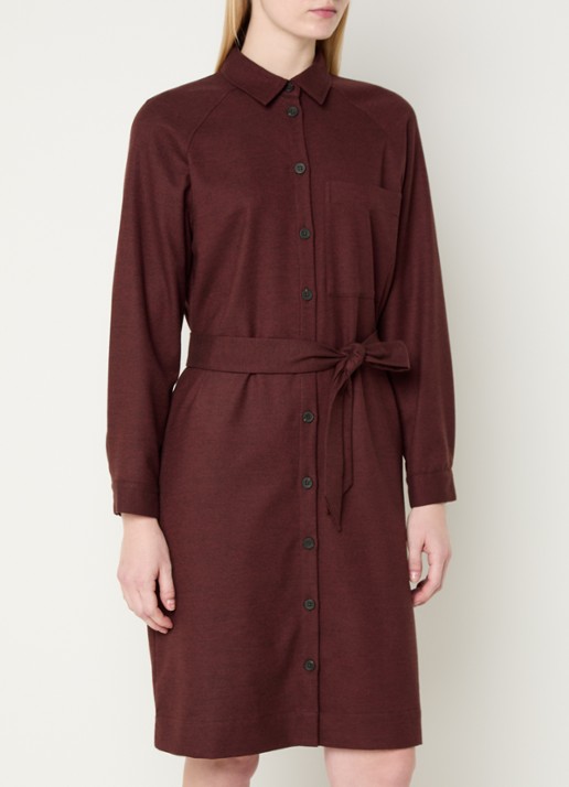 River Woods Mini blousejurk met borstzak en strikceintuur