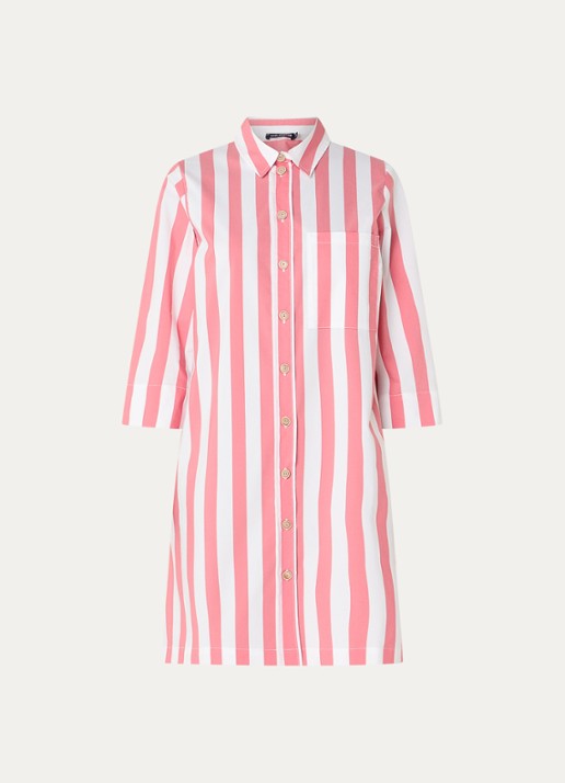 River Woods Mini blousejurk met streepprint - voorkant roze