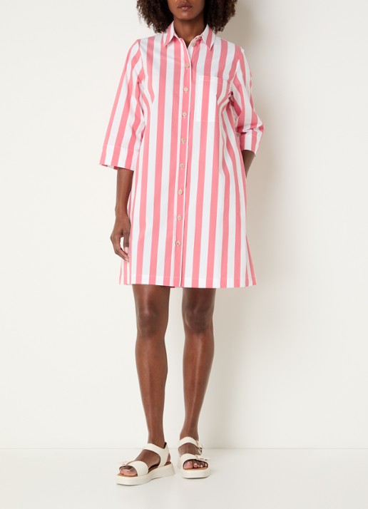 River Woods Mini blousejurk met streepprint - voorkant 2 roze