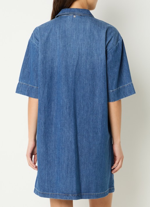 River Woods Mini denim jurk met steekzakken - achterkant 4 indigo