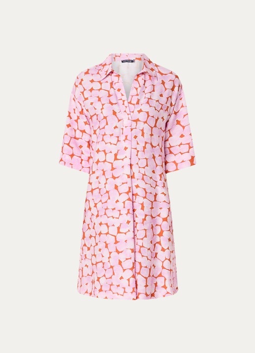 River Woods Mini jurk met print en steekzakken - voorkant roze