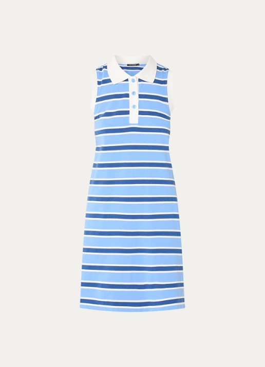 River Woods Mini jurk met streepprint - voorkant blauw
