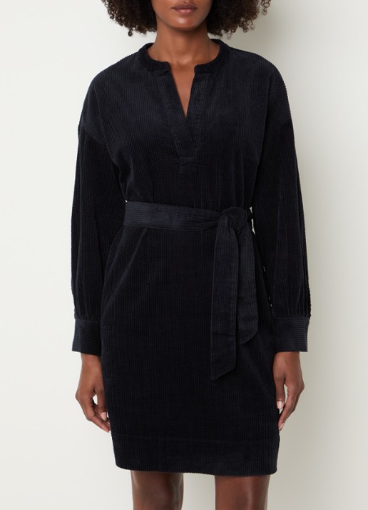 River Woods Mini tuniekjurk van corduroy met strikceintuur