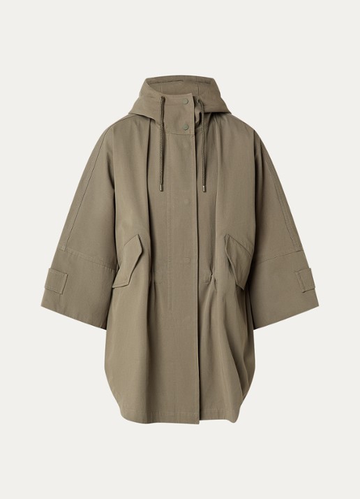 River Woods Oversized parka met capuchon - voorkant 2 mosgroen