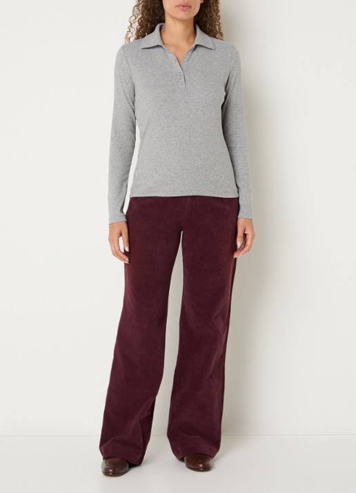 River Woods Polo met stretch - voorkant 3 lichtgrijs