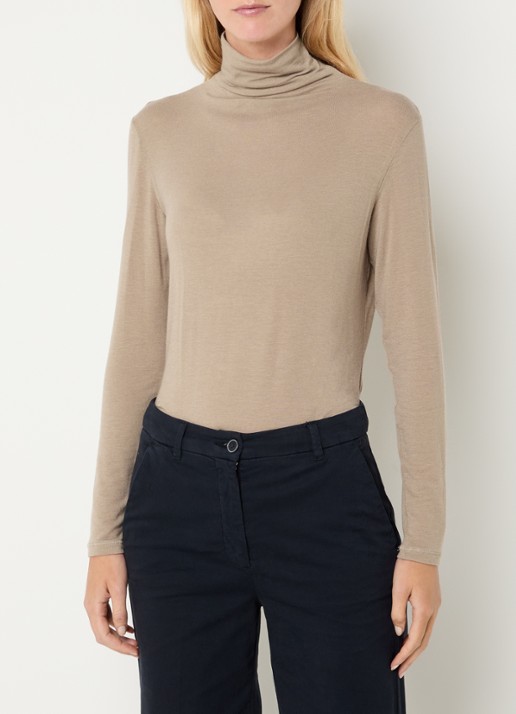 River Woods Pullover in wolblend met col