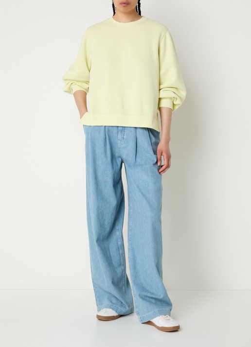 River Woods Sweater met borduring - voorkant 3 lime