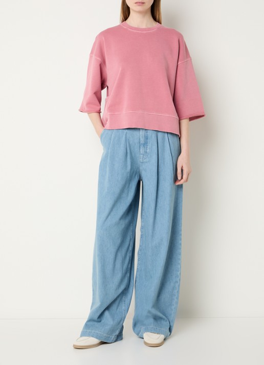 River Woods Sweater met opgestikte zak - voorkant 4 cranberryrood