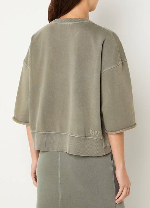 River Woods Sweater met opgestikte zak - achterkant 2 olijfgroen