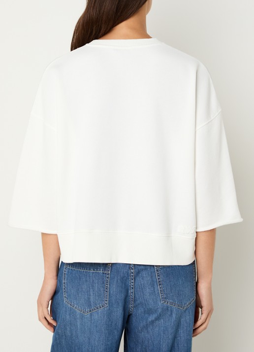 River Woods Sweater met opgestikte zak - achterkant gebroken wit