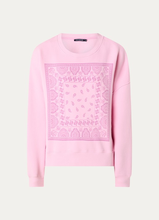 River Woods Sweater met paisley dessin - voorkant 2 roze
