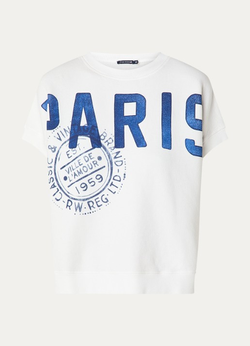 River Woods Sweater met print  - voorkant wit