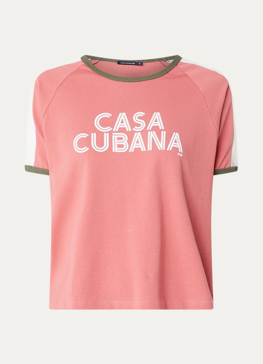 River Woods T-shirt met print - voorkant roze