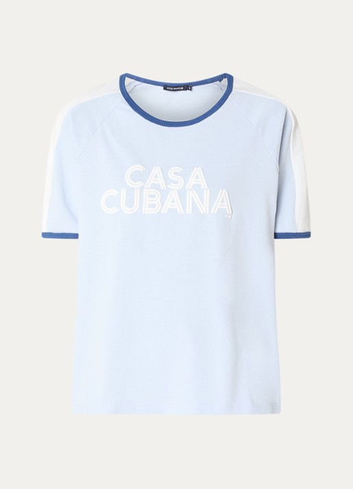 River Woods T-shirt met print - voorkant 2 lichtblauw