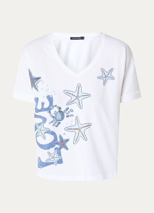 River Woods T-shirt met print - voorkant 3 wit