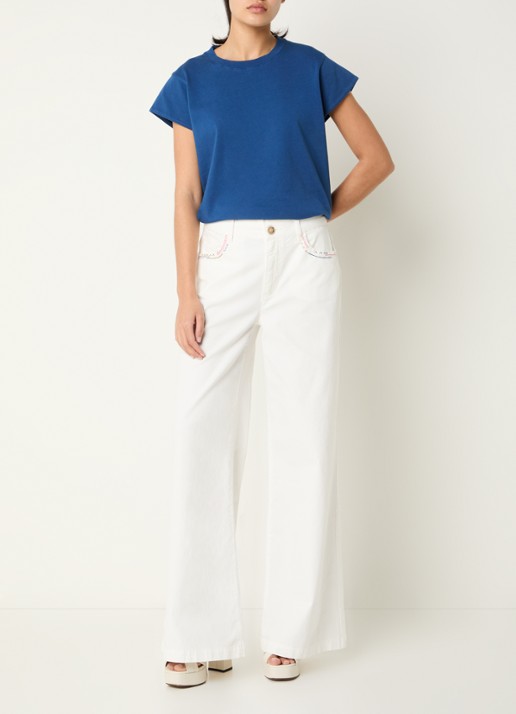 River Woods T-shirt met ronde hals - voorkant 4 indigo
